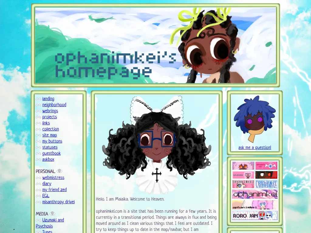 screenshot of ophanimkei.com