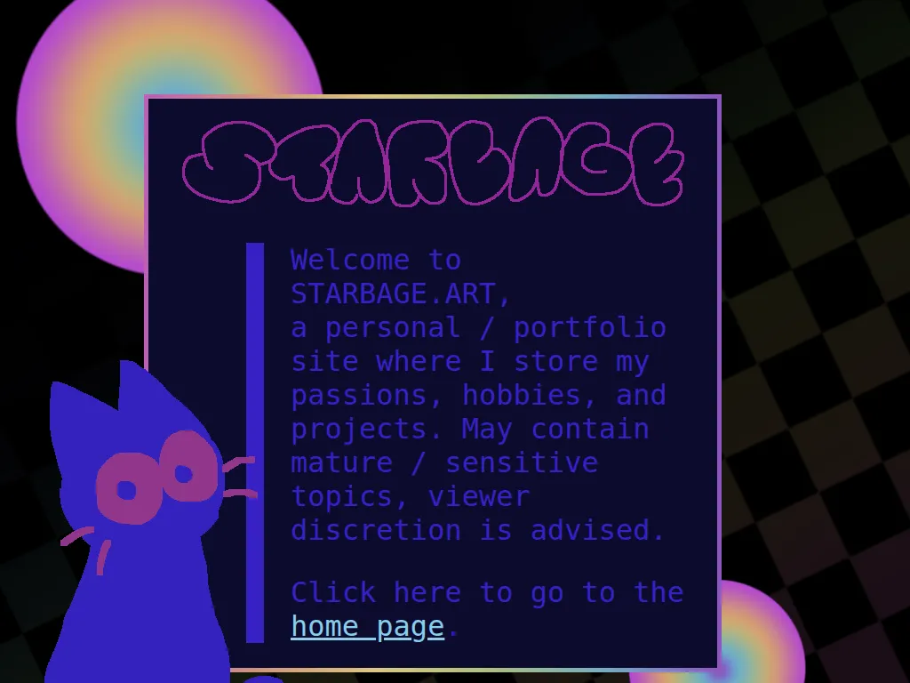 screenshot of starbage.art