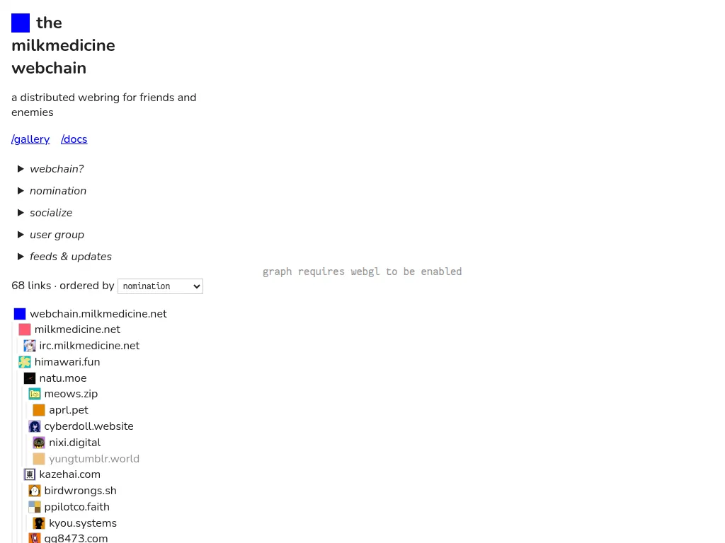 screenshot of webchain.milkmedicine.net